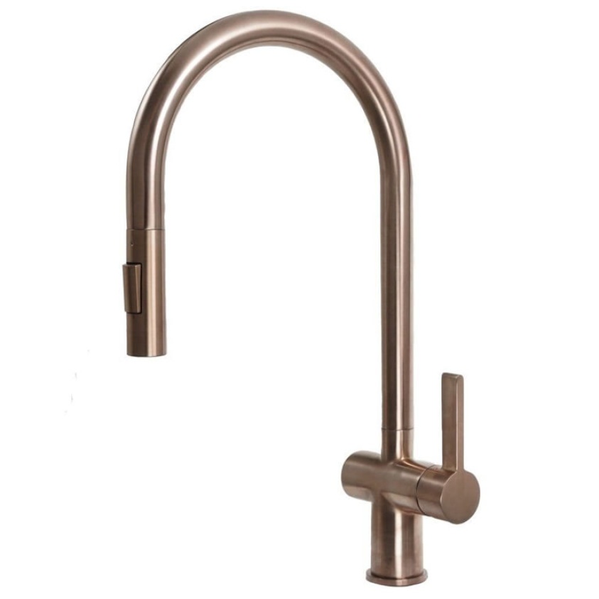 Cutout image of JTP VOS Brushed Bronze Pull-Out Kitchen Mixer